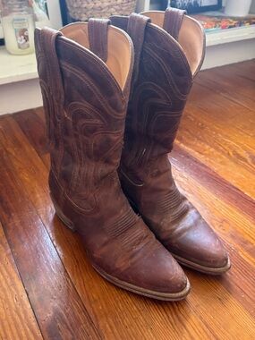 Tecovas Brown Leather Women's Heeled Cowboy Boots
